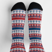 Rotes blaues Streifenmuster Socken (Oben)