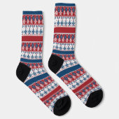 Rotes blaues Streifenmuster Socken (Rechts)