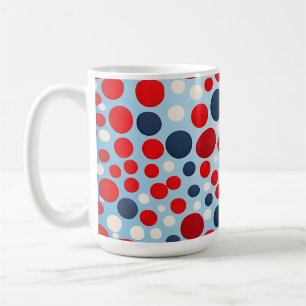 Rotes Blaues Tupfenmuster Kaffeetasse