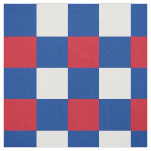 Rotes, blaues und weißes Schachbrettmuster Stoff (Muster)
