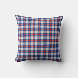 Rotes blaues weißes Tartan-Karo-Schecken-Landvilla Kissen