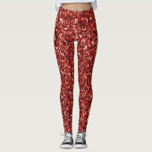 Rotes Bling, Glanz-Look, Leggings (Vorderseite)