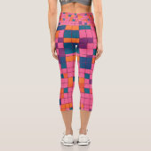 Rotes Blocklegieren Capri Leggings (Rückseite)