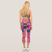 Rotes Blocklegieren Capri Leggings (Rückseite)