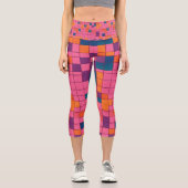 Rotes Blocklegieren Capri Leggings (Vorderseite)