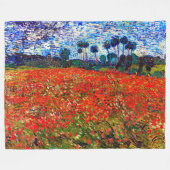 Rotes Blume Feld, Van Gogh Fleecedecke (Vorderseite (Horizontal))