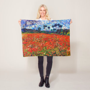 Rotes Blume Feld, Van Gogh Fleecedecke