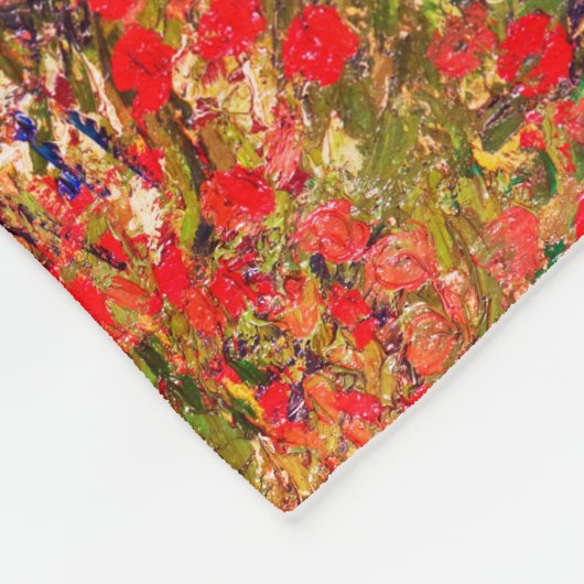 Rotes Blume Feld, Van Gogh Fleecedecke (Ecke)
