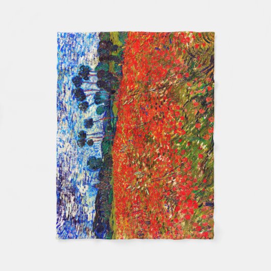 Rotes Blume Feld, Van Gogh Fleecedecke (Vorderseite)