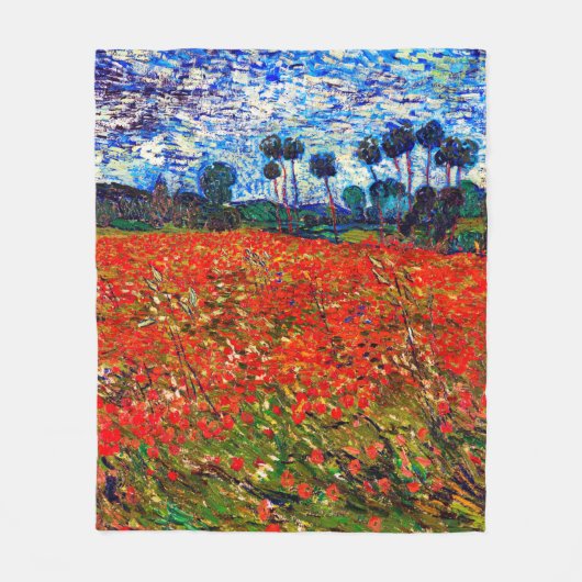 Rotes Blume Feld, Van Gogh Fleecedecke (Vorderseite)