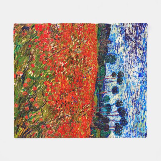 Rotes Blume Feld, Van Gogh Fleecedecke (Vorderseite (Horizontal))