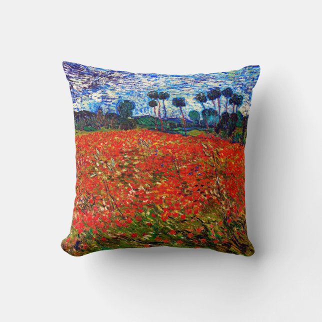Rotes Blume Feld, Van Gogh Kissen (Vorderseite)