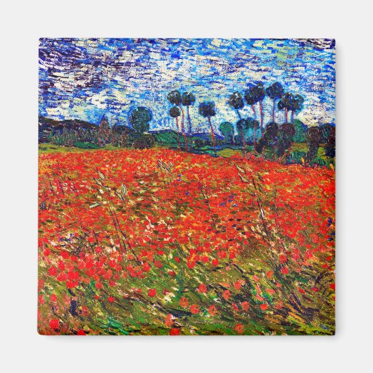Rotes Blume Feld, Van Gogh Magnet (Vorne)