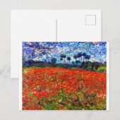 Rotes Blume Feld, Van Gogh Postkarte (Vorne/Hinten)