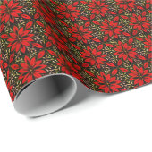 Rotes Blume-Packpapier Geschenkpapier (Rolleneckpunkt)
