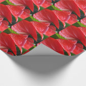 Rotes Blume Wrapping Paper Geschenkpapier (Ecke)