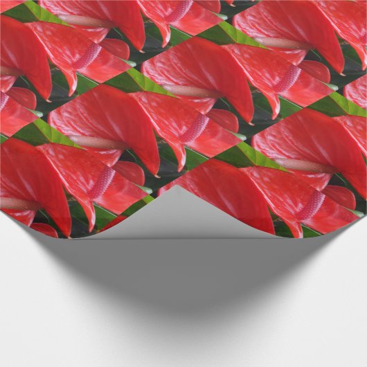 Rotes Blume Wrapping Paper Geschenkpapier (Ecke)