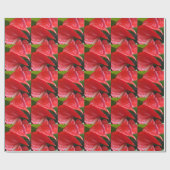 Rotes Blume Wrapping Paper Geschenkpapier (Flach)