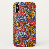 Rotes Blumen afrikanischen Gewebe iPhone Falles Case-Mate iPhone Hülle (Rückseite)