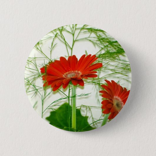 Rotes Blumen Button (Vorderseite)