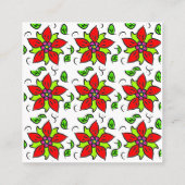 Rotes Blumen Chic Quadratische Visitenkarte (Rückseite)