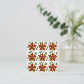 Rotes Blumen Chic Quadratische Visitenkarte (Stehend Vorderseite)