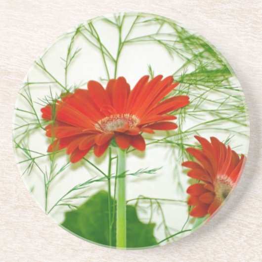 Rotes Blumen Getränkeuntersetzer (Vorne)