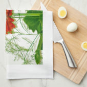 Rotes Blumen Handtuch (Viertel Falte)