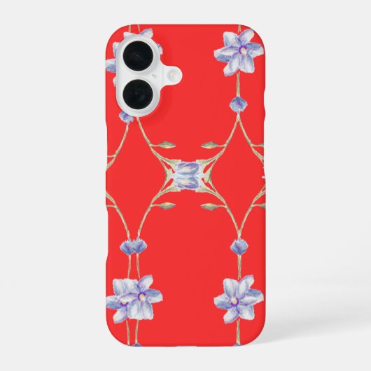 Rotes Blumen-Handyhülle iPhone 16 Hülle (Rückseite)