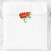 Rotes Blumen Herz-Aufkleber (Tasche)