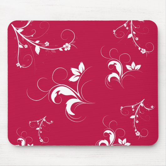 Rotes Blumen Mousepad (Vorne)