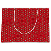 Rotes Blumen-Muster-große Geschenk-Tasche Große Geschenktüte (Vorderseite)