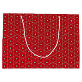 Rotes Blumen-Muster-große Geschenk-Tasche Große Geschenktüte (Rückseite)