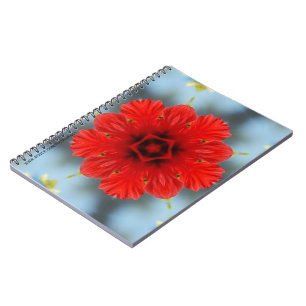 Rotes Blumen Notizbuch Notizblock