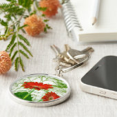 Rotes Blumen Schlüsselanhänger (Seite)