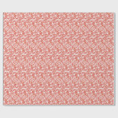 Rotes Blumen-Toile Geschenkpapier (Flach)