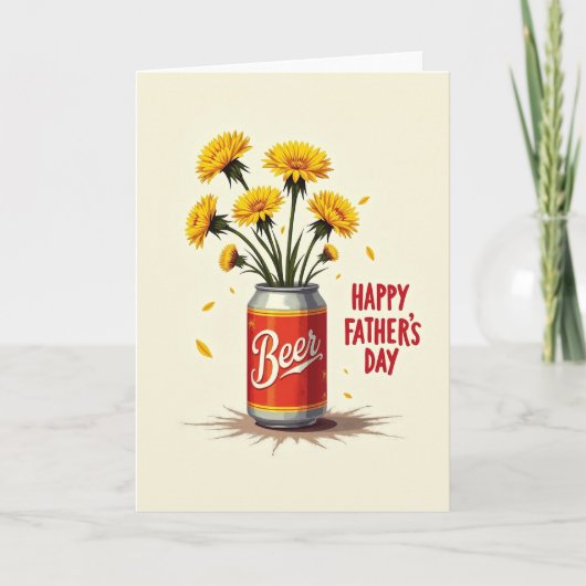 Rotes Blumen Vatertagskarte Karte (Vorderseite)
