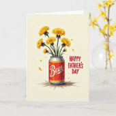 Rotes Blumen Vatertagskarte Karte (Gelbe Blume)