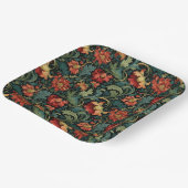 Rotes Blumen-William-Morris-Druckmuster Pappteller (Gewinkelt)