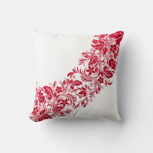 Rotes Blumen-Wurfkissen Kissen