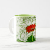 Rotes Blumen Zweifarbige Tasse (Vorderseite Links)