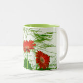 Rotes Blumen Zweifarbige Tasse (VorderseiteRechts)