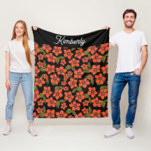 Rotes Blumenaquarell Namensschild