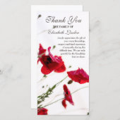 Rotes BlumenBeileid der Mohnblumen-| danken Ihnen Dankeskarte (Vorne/Hinten)