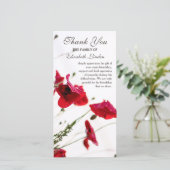 Rotes BlumenBeileid der Mohnblumen-| danken Ihnen Dankeskarte (Stehend Vorderseite)