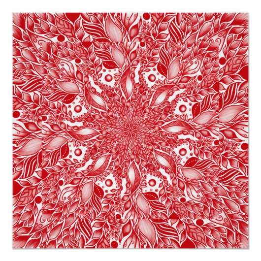 Rotes Blumenblatt Poster (Vorderseite)