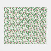 Rotes Blumenblattmuster, dunkles botanisches nahtl Fleecedecke (Vorderseite (Horizontal))