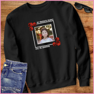 Rotes Blumendesign 1 Foto Einfache süße Aussage Om Sweatshirt