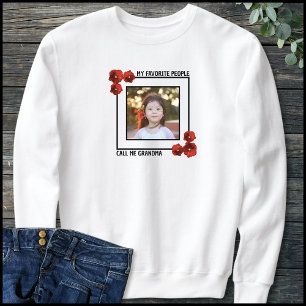 Rotes Blumendesign 1 Foto Süße Aufschrift Beste Om Sweatshirt
