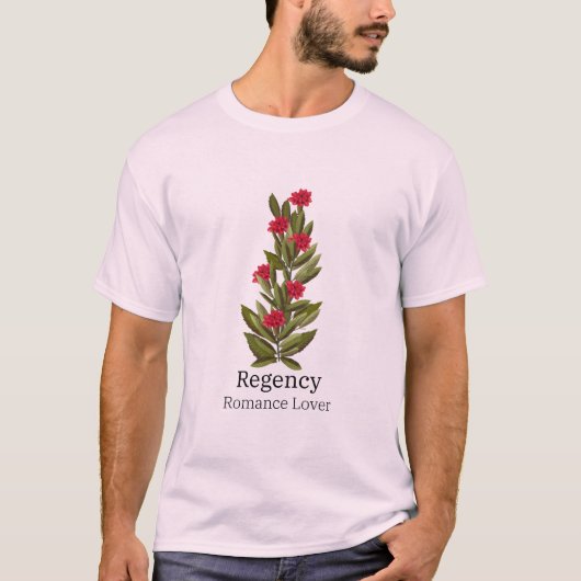 Rotes Blumendesign mit Regency Romance Lover T-Shirt (Vorderseite)
